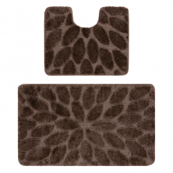 Two-piece bathroom set rug SUPREME STONES, non-slip, soft - brown