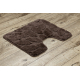 Ensemble de salle de bain deux pièces tapis SUPREME STONES, des pierres, antidérapant, doux - marron