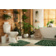 Ensemble de salle de bain deux pièces tapis SUPREME STONES, des pierres, antidérapant, doux - vert