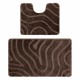 Ensemble de salle de bain deux pièces tapis SUPREME WAVES, vagues, antidérapant, doux - marron