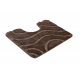 Ensemble de salle de bain deux pièces tapis SUPREME WAVES, vagues, antidérapant, doux - marron