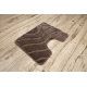 Ensemble de salle de bain deux pièces tapis SUPREME WAVES, vagues, antidérapant, doux - marron