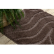 Ensemble de salle de bain deux pièces tapis SUPREME WAVES, vagues, antidérapant, doux - marron