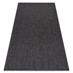 Sisal tapijt SION A5165A Melange plat te weven zwart