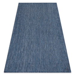Sisal tapijt SION A5165A Melange plat te weven donkerblauw