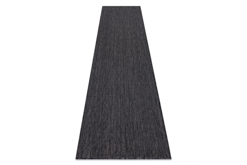 Dywan, chodnik SZNURKOWY SIZAL SION A5165A Melanż płaskie tkanie czarny - Rozmiar : 80x300 cm