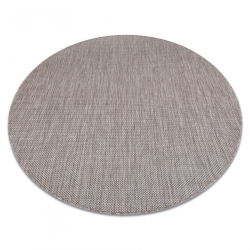 Tapis SIZAL SION cercle A5165A Mélange tissé à plat beige