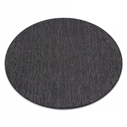 Tapis SIZAL SION cercle A5165A Mélange tissé à plat noir