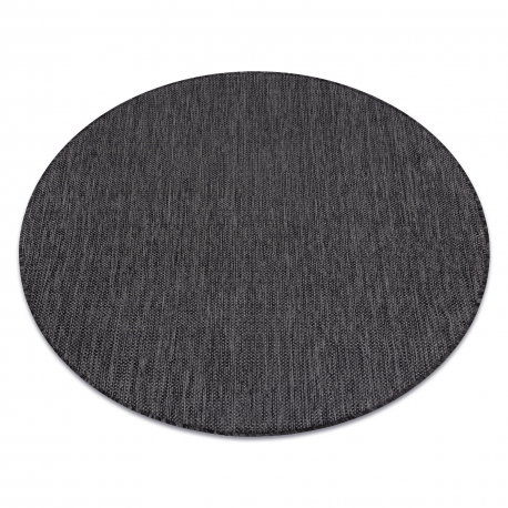 Tapete SIZAL SION círculo A5165A Melange tecido plano preto