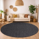 Tapis SIZAL SION cercle A5165A Mélange tissé à plat noir