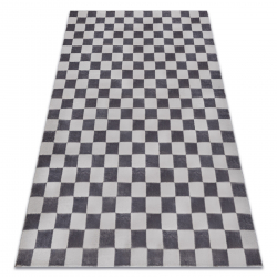 Тепих AURA EB112 сива - Шаховска табла, структурна, модеран