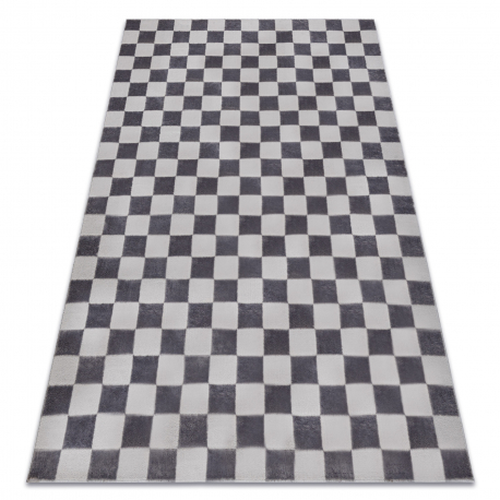 Alfombra AURA EB112 gris - Tablero de ajedrez, estructural, moderna