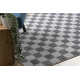 Tapete AURA EB112 cinzento - Tabuleiro de xadrez, estrutural, moderno