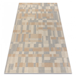 Vlnený koberec FLUX 461.117.SA130 OSTA - Geometrický, štrukturálny, loft béžová / sivá