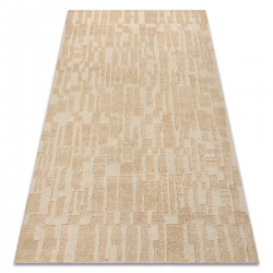 FLUX 461.133.SA132 uldtæppe OSTA - Geometrisk, strukturel, loft creme / beige