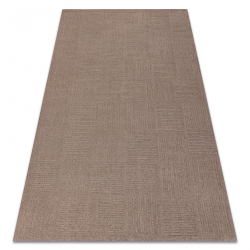 Tappeto in lana TEXTURA 488.20.LA600 OSTA - Linee, geometrica strutturale marrone