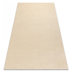 Vlnený koberec TEXTURA 488.16.LA100 OSTA - Línie, geometrický rám štrukturálny krémový