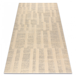 Vlnený koberec TEXTURA 488.17.LA101 OSTA - Geometrický rám štrukturálny šedá / krémový