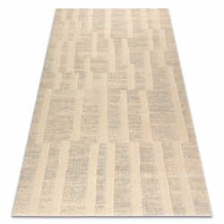 Vlněný koberec TEXTURA 488.17.LA101 OSTA - Geometrický strukturální šedá / krémový