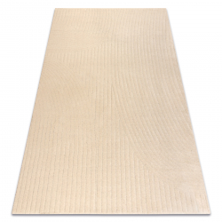 Tapis en laine TEXTURA 488.12.LA100 OSTA - Vagues, cadre géométrique structurel crème