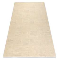 Tapis en laine TEXTURA 488.20.LA100 OSTA - Lignes, cadre géométrique structurel crème