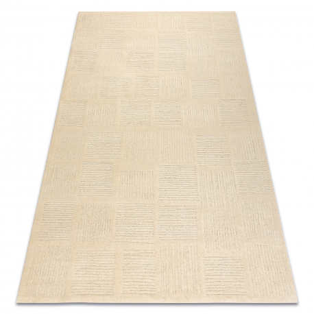 Vilnonis kilimas TEXTURA 488.20.LA100 OSTA - Linijos geometrinis, struktūrinis krem