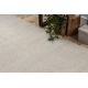 Alfombra de lana TEXTURA 488.04.LA110 OSTA - Pauta, marco geométrico estructural gris / beige