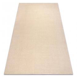 Tapis en laine TEXTURA 488.23.LA100 OSTA - Lignes, cadre géométrique structurel crème