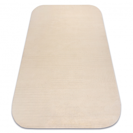 Vilnonis kilimas TEXTURA 488.716.LA100 OSTA - Linijos geometrinis, struktūrinis krem