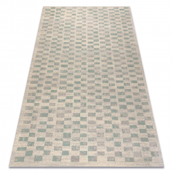 Vilnonis kilimas TEXTURA 001.01.LA601 OSTA - Geometrinis, struktūrinis krem / žalias