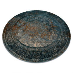 Tappeto di lana OMEGA MAMLUK cerchio - Rosone vintage blu scuro
