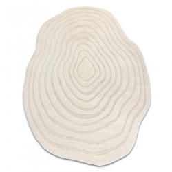 DUNE 8070 SHAPE Teppich creme – Linien Struktur, unregelmäßige Form