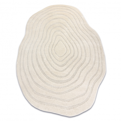 Dywan DUNE 8070 SHAPE krem - Linie, strukturalny, nieregularny kształt