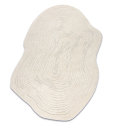 DUNE 8058 SHAPE Teppich creme – Baumringstumpf, Struktur, unregelmäßige Form