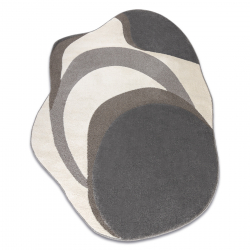 DUNE 8085 SHAPE Teppich creme / grau – Abstraktion, Struktur, unregelmäßige Form