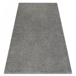Wool carpet BERBER LOOM grey - HAND-WOVEN, melange, thick