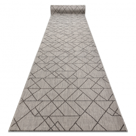 Behúň SISAL SION 6051 Geometrický ploché tkanie šedá