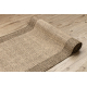 Le tapis de couloir SIZAL SION 6053 Cadre, tissé à plat marron