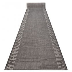 Alfombra de pasillo sisal SION 20446 Marco, llave griega Tejido plano gris