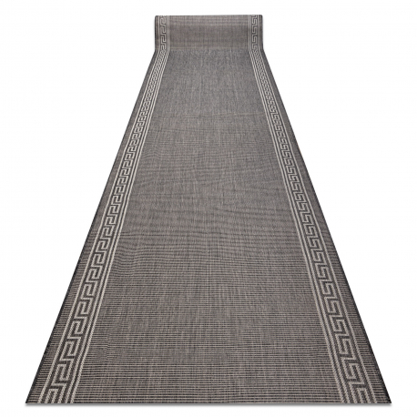 Sisalrunner SISAL SION 20446 Ramme, Græsk nøgle fladvævning grå 120 cm 