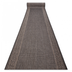 Chodnik SZNURKOWY SIZAL SION 20446 Ramka, grecki klucz płaskie tkanie natural ciemny beż 80 cm