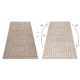 Tæppe AURA J1852A beige - Lines, strukturelt, moderne