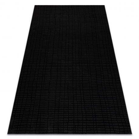 Tæppe AURA J1852A sort / antracit - Lines, strukturelt, moderne