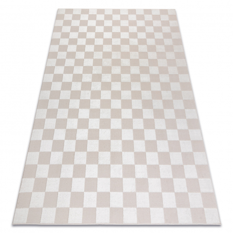 Tæppe AURA EB112 creme - Ternet bord, strukturelt, moderne