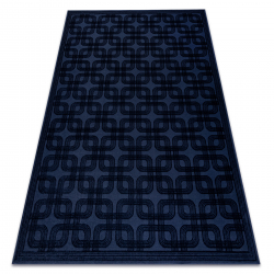Matto AURA J2556A tummansininen - Geometrinen, rakenteellinen, moderni 