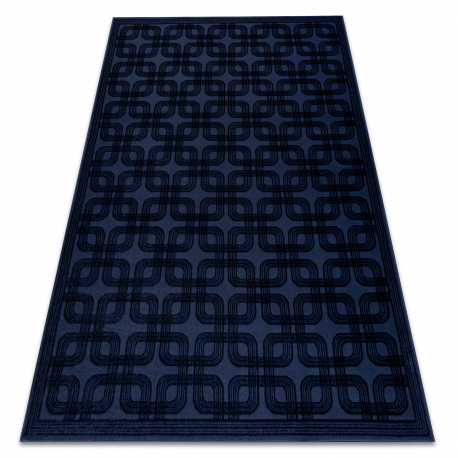 Tapijt AURA J2556A donkerblauw - Geometrisch, structureel, modern