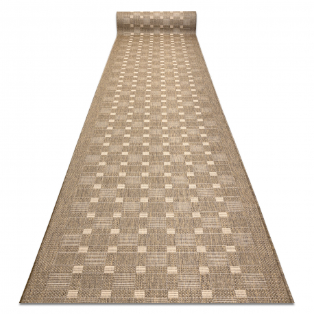 Bėgikas sizalio virvelės, SION 6052 Rėmelis, geometrinis raktas plokščias audimas smėlio spalvos 70 cm 