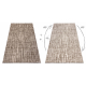 Kilimas AURA J2557A smėlio spalvos - Linijos, struktūrinis, modernus