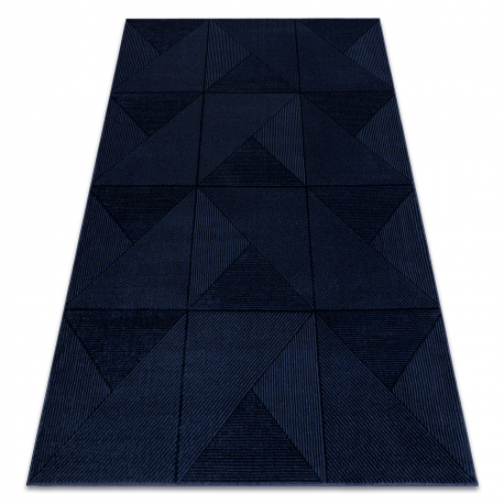 Dywan AURA J2624A ciemny niebieski - Geometryczny, strukturalny, nowoczesny