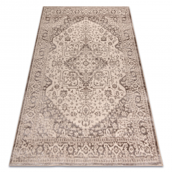Koberec AURA J2818 béžová - Rám, ornament štrukturálny, moderný